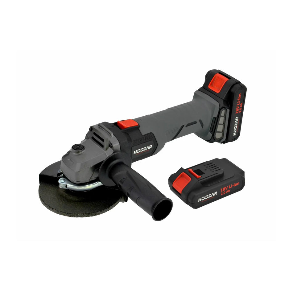 Hoozar haakse slijper 125 mm 18 V 2×2.0 Ah AG25BL-D2....