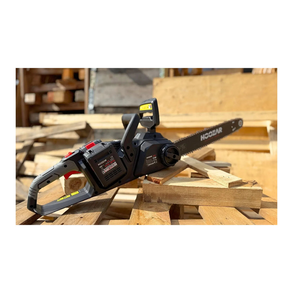 Hoozar accu kettingzaag 16"/40cm 2×18 V 2×5.0 Ah CH16BL-T2