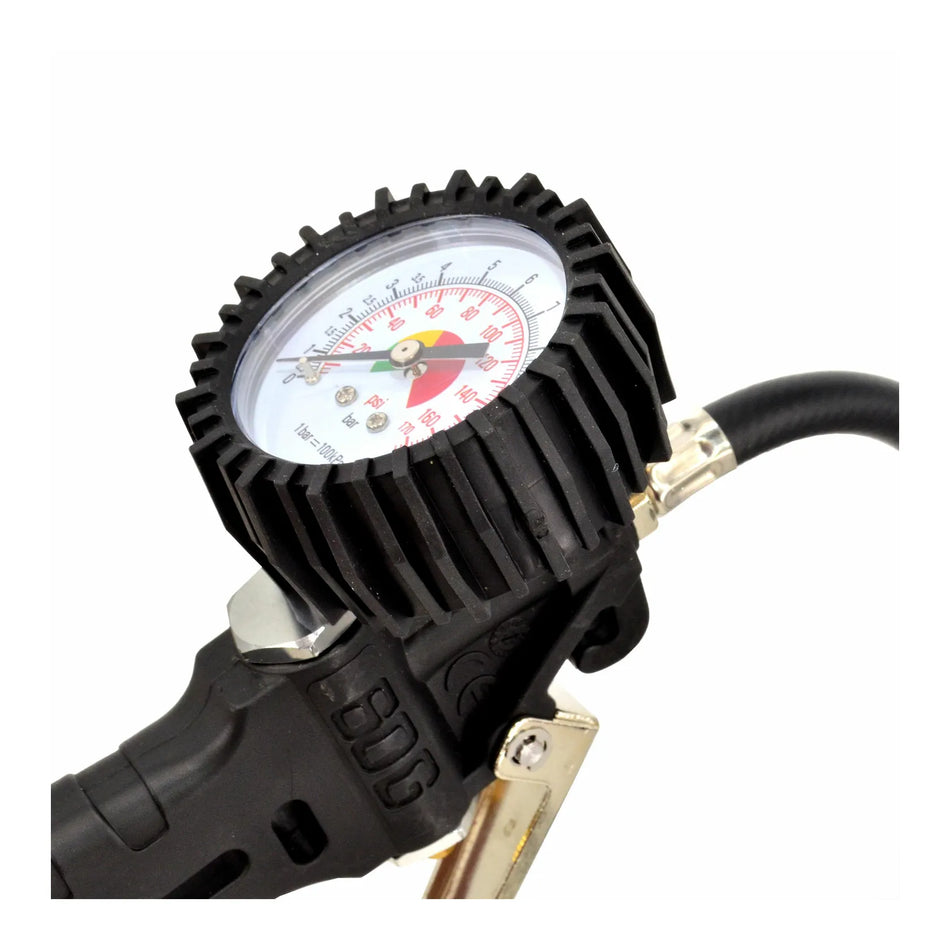 AWTools Pomp- en manometerpistool met elastische slang 37cm en 12 bar schaal