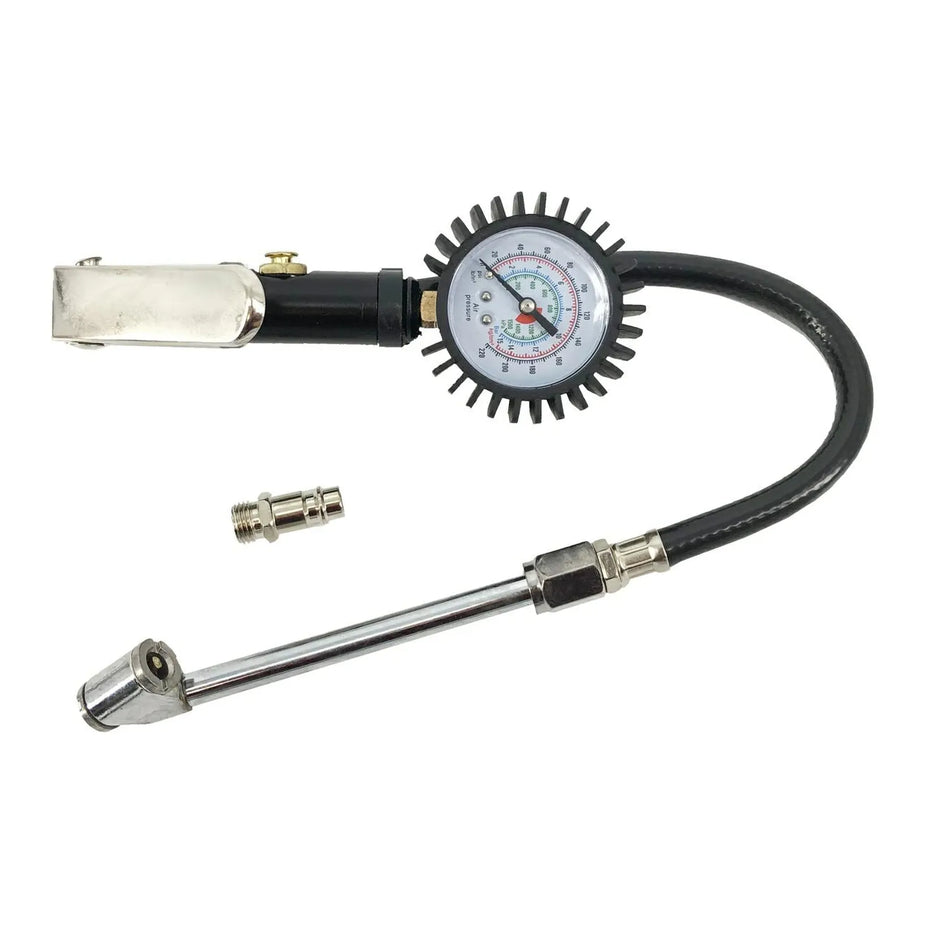 AWTools Pompstift met manometer aluminium behuizing en 33cm slang