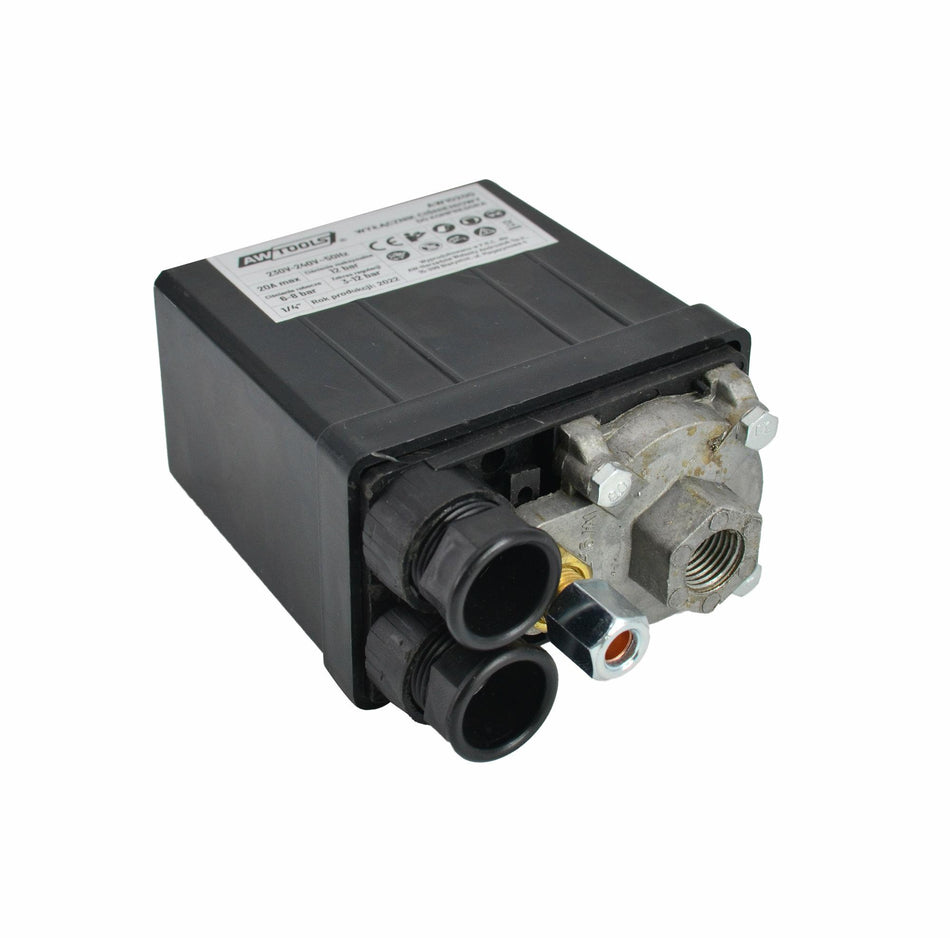 AWTools Drukschakelaar voor compressor 230V 1/4" 300 gram