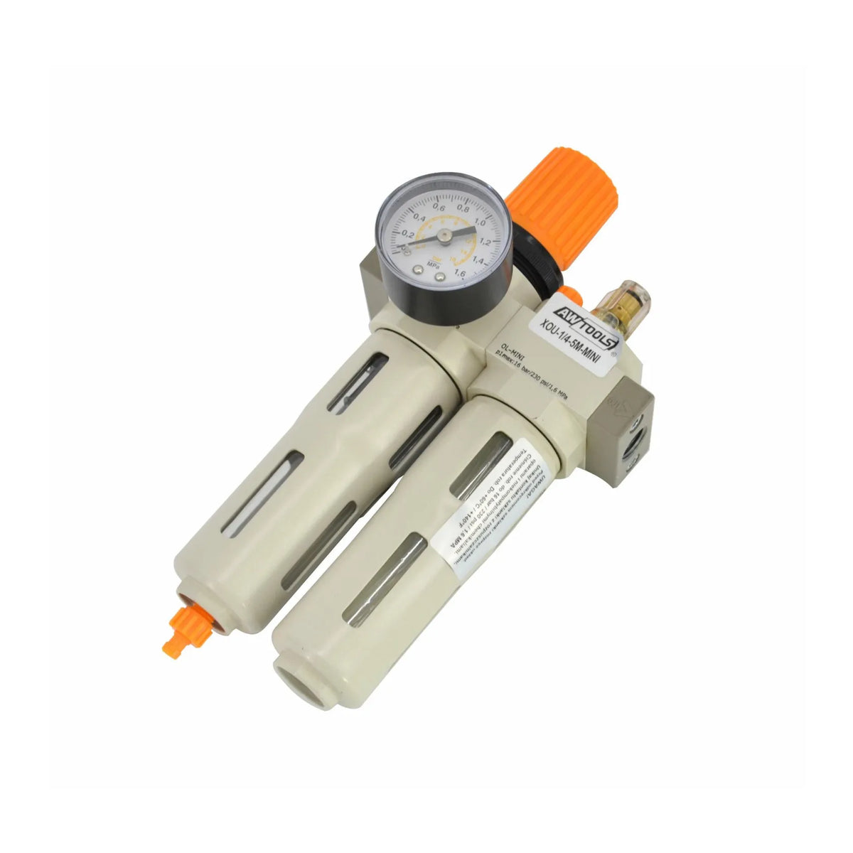 AWTools luchtfilter met drukregelaar en olie-injector 1/2" MIDI