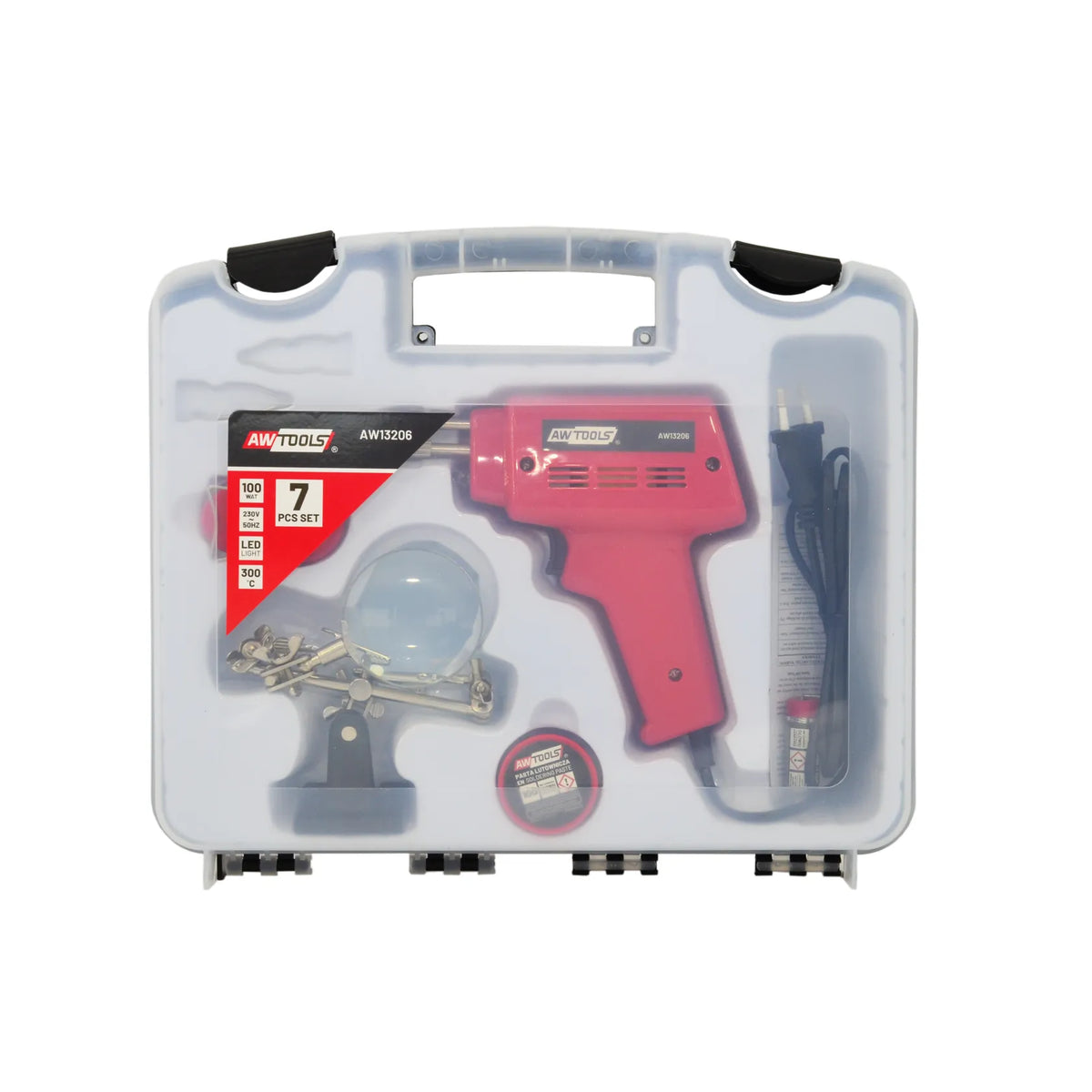 Soldeerbout 100 W met 7 accessoires in koffer