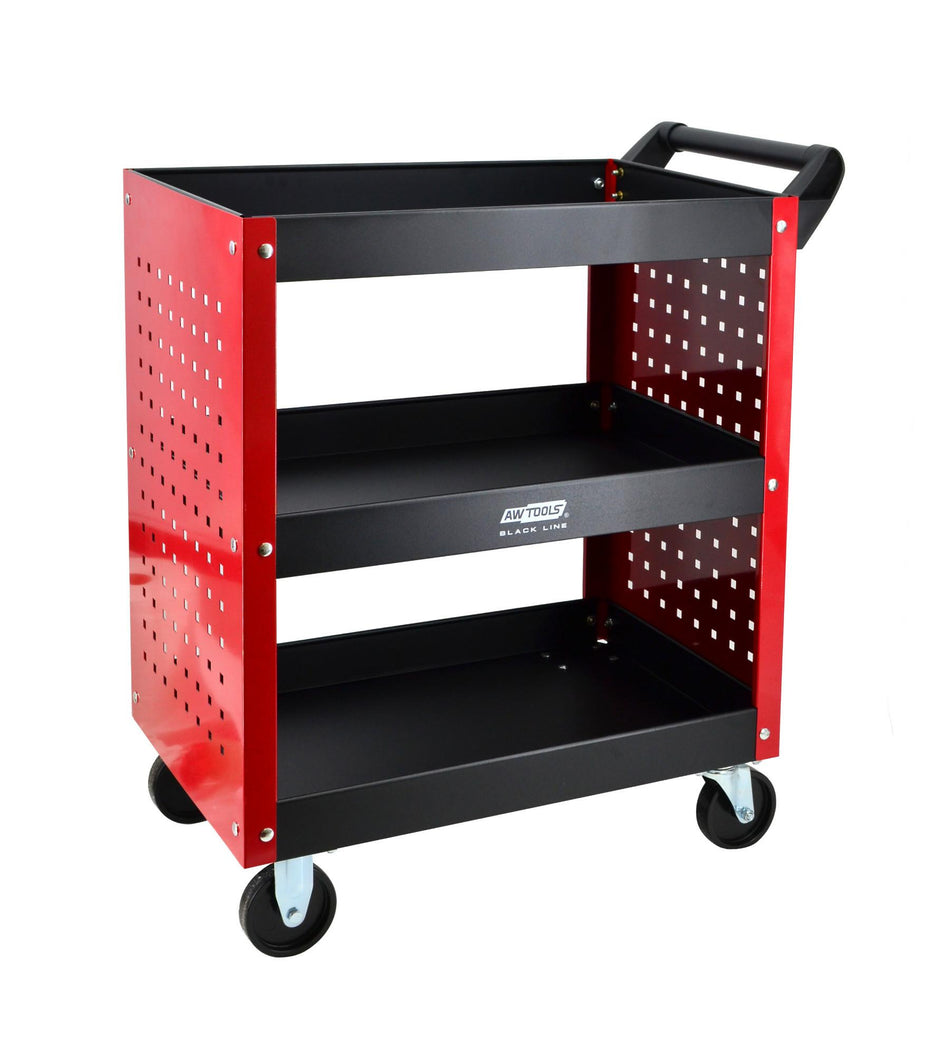 AWTools Werkplaatswagen met 3 niveaus en perforatie 810x390x630mm