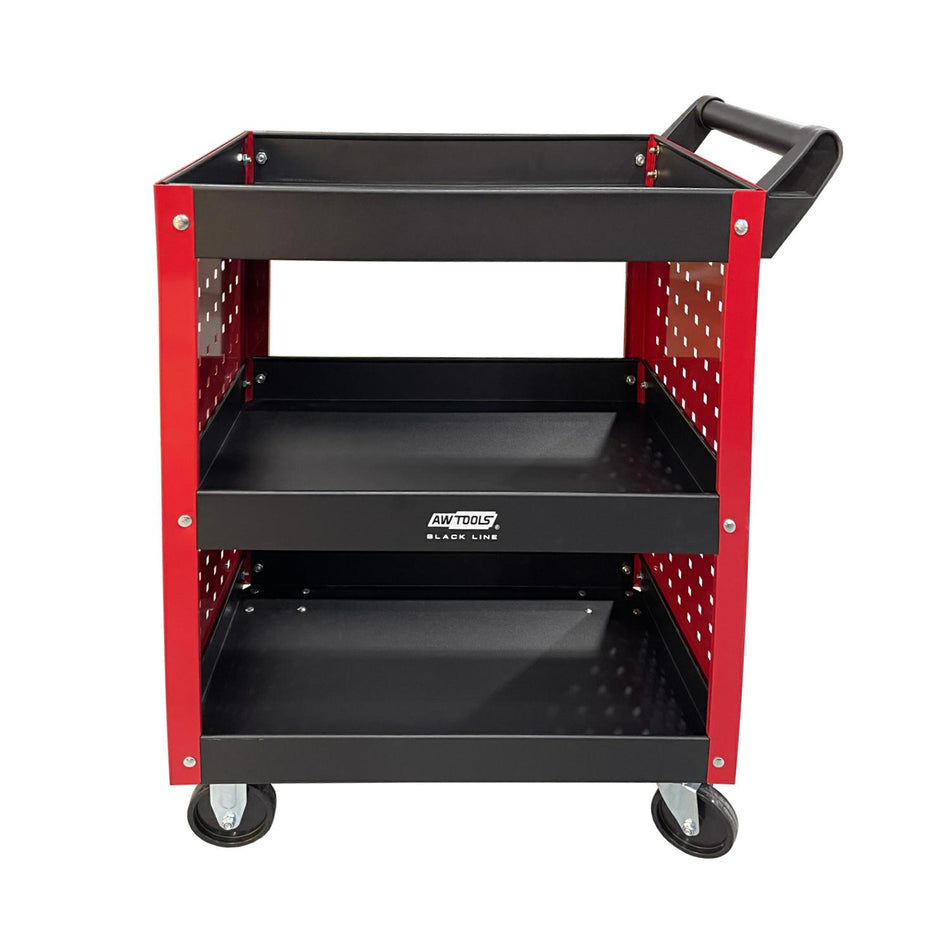 AWTools Werkplaatswagen met 3 niveaus en perforatie 810x390x630mm