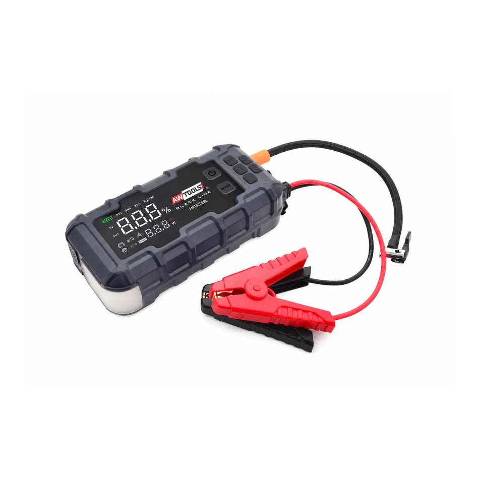 AWTools startapparaat met compressor, powerbank en LED-zaklamp 16000mAh