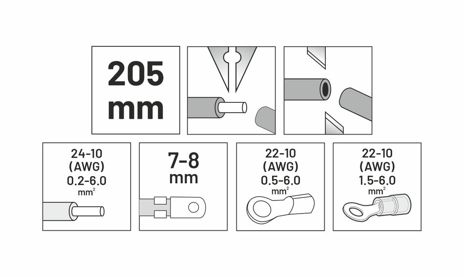AWTools Multifunctionele striptang 205 mm 360 gram
