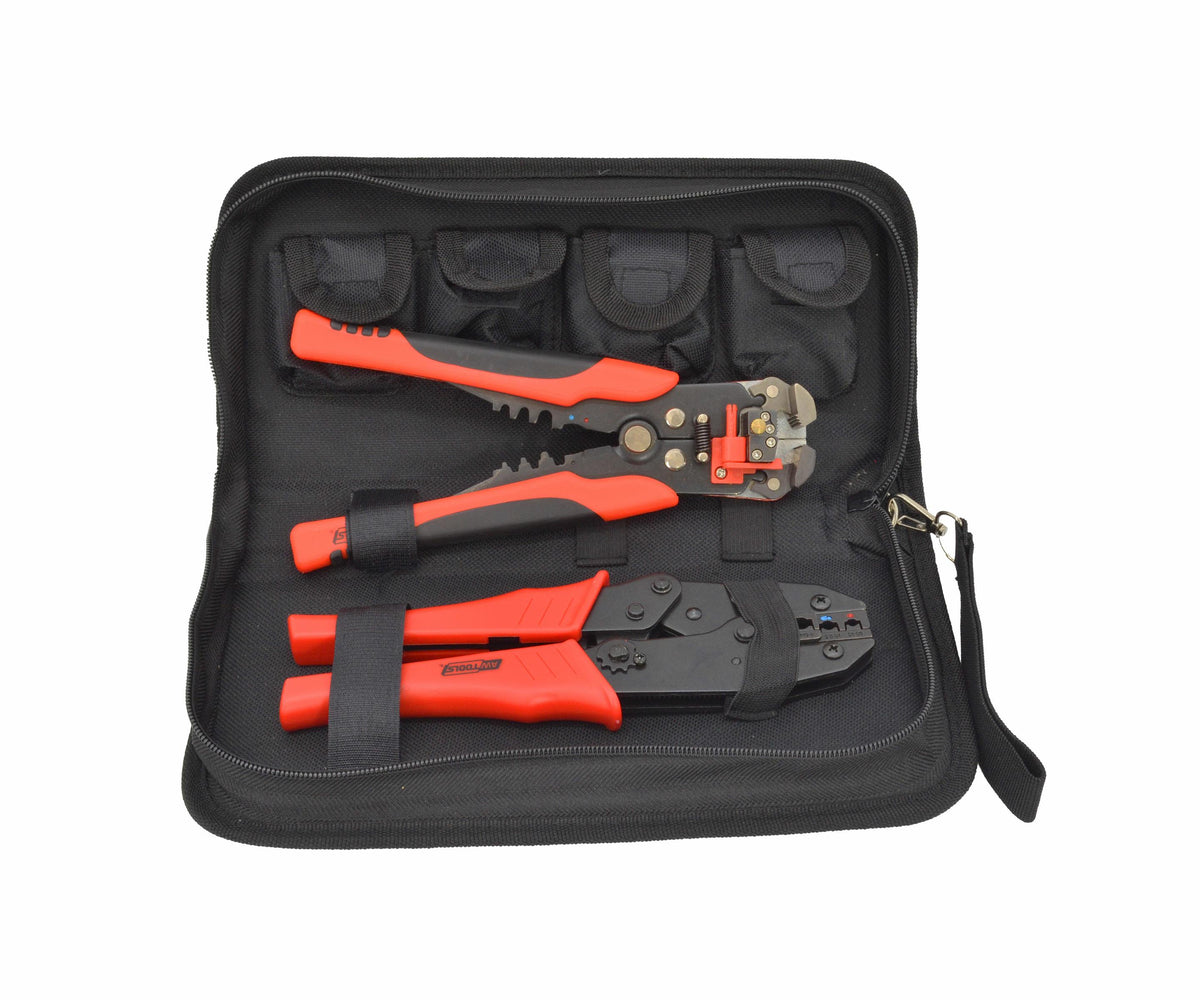 AWTools Multifunctionele striptang en krimptang set met verwisselbare matrijzen 1,4 kg