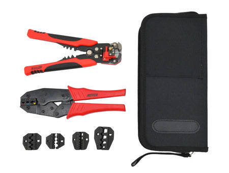 AWTools Multifunctionele striptang en krimptang set met verwisselbare matrijzen 1,4 kg