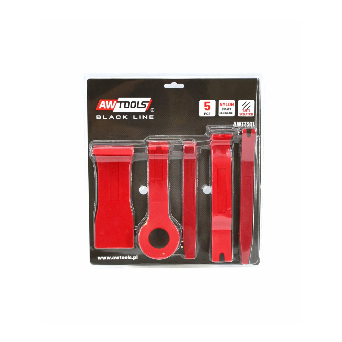 AWTools Set speciaal nylon gereedschap voor interieurdemontage 5-delig 140-200mm