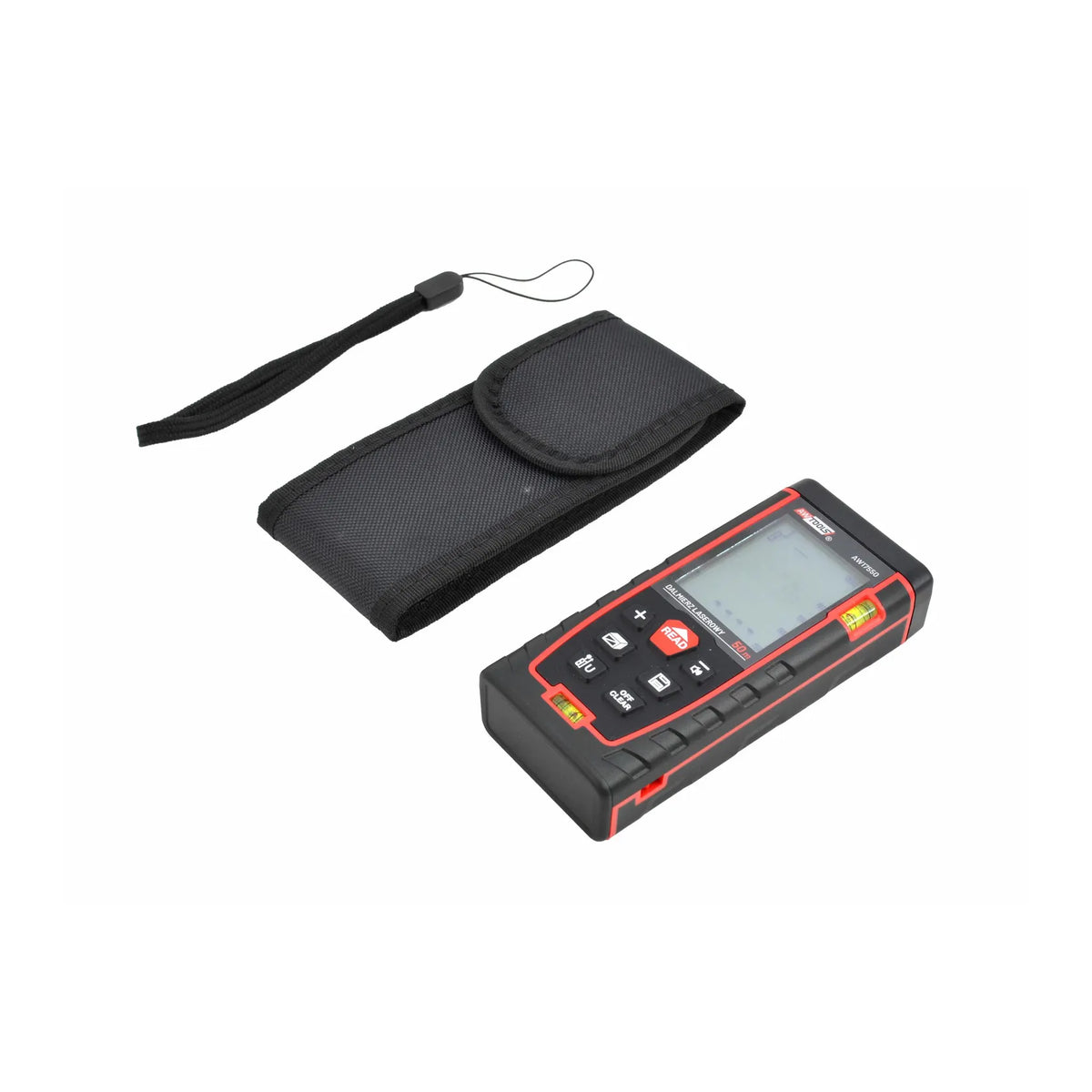 AWTools Laserafstandsmeter met LCD en waterpas 50m