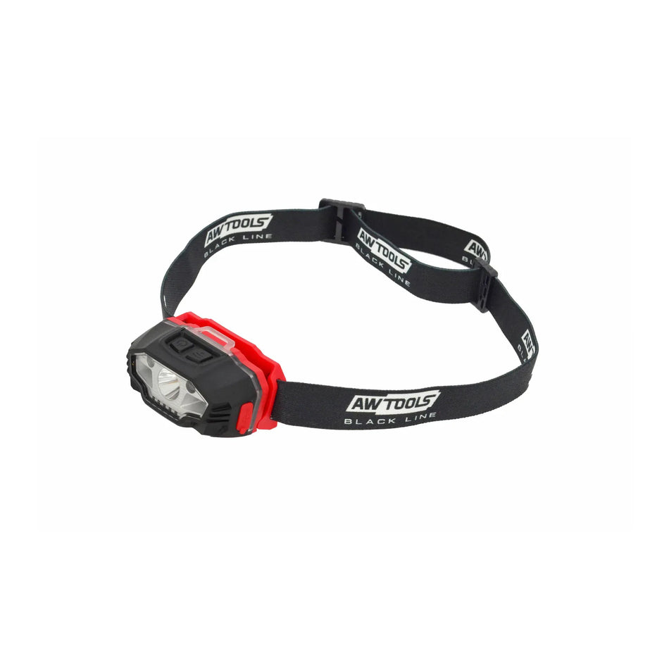 AWTools Hoofdlamp LED USB 5 functies Black Line 65x35x40 mm
