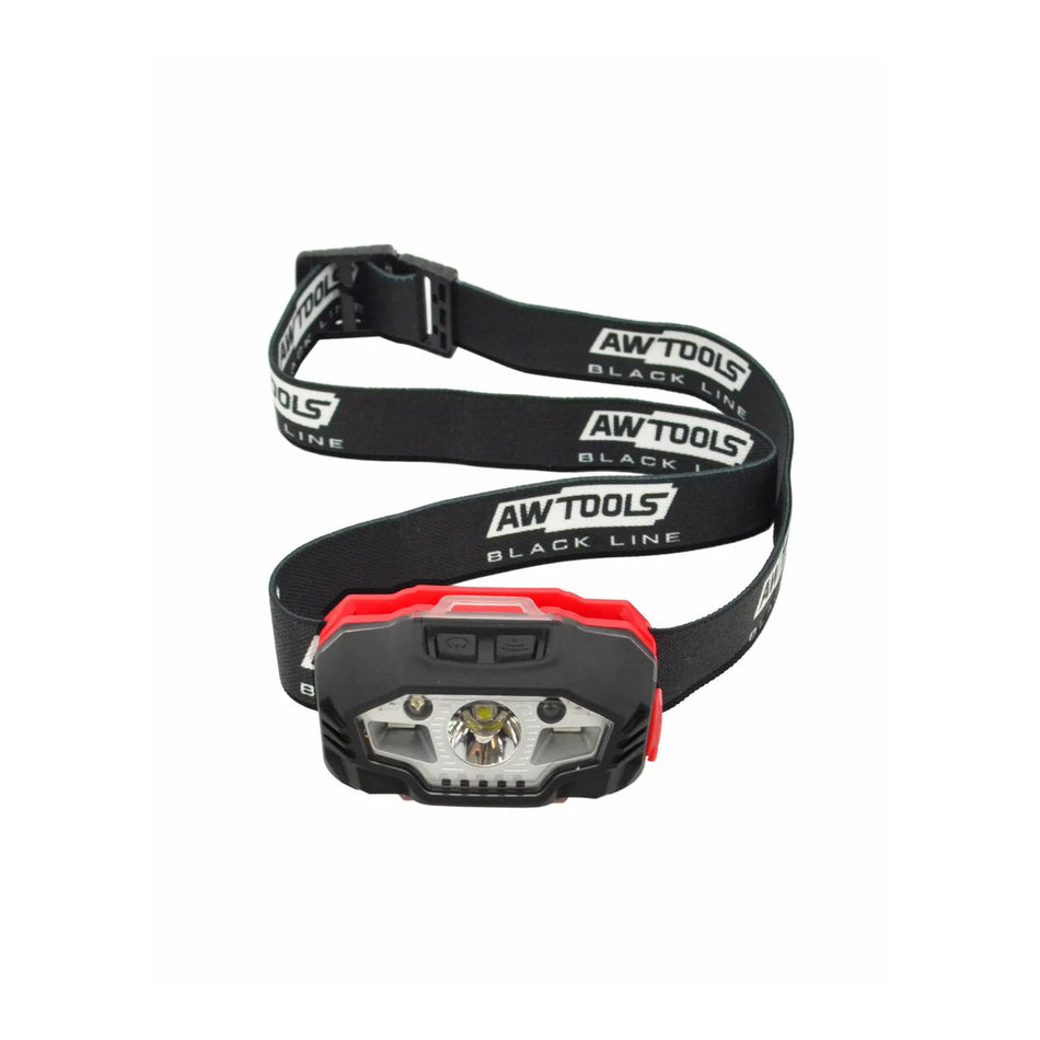 AWTools Hoofdlamp LED USB 5 functies Black Line 65x35x40 mm