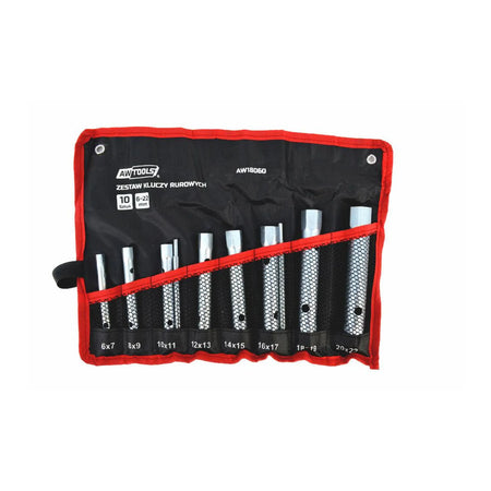 AWTools Rats steeksleutel set 10-delig 6 - 22 mm met 2 verlengstangen