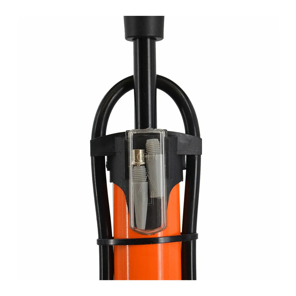 AWTools staande pomp met manometer en dubbele ventielkop 230x650 mm