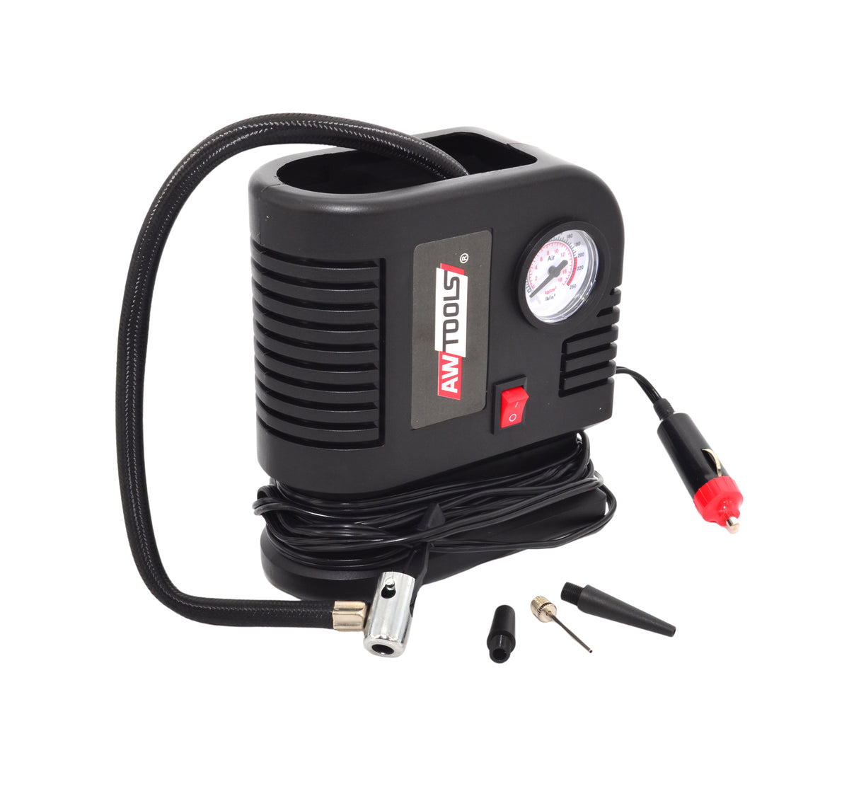 AWTools Autocompressor 12 V 84 W 4 bar accessoires