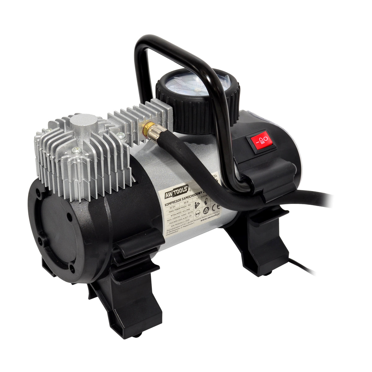 AWTools Autocompressor met ledlamp 12 V 180 W