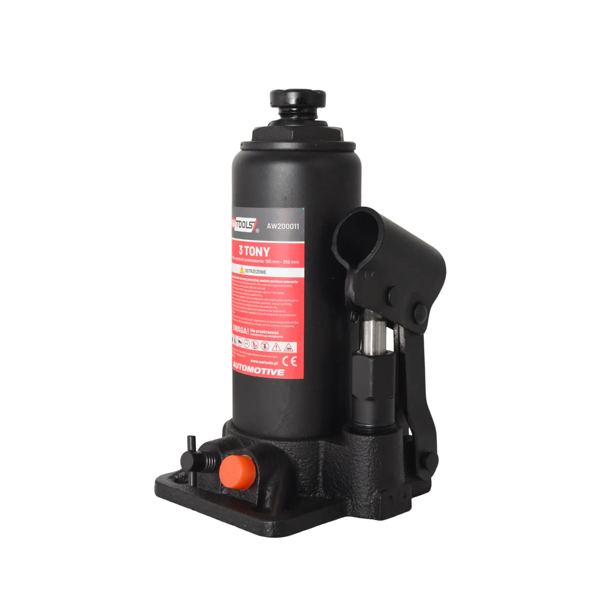 AWTools Hydraulische Cilinder Krik 3T 178 - 350 mm met Opbergtas