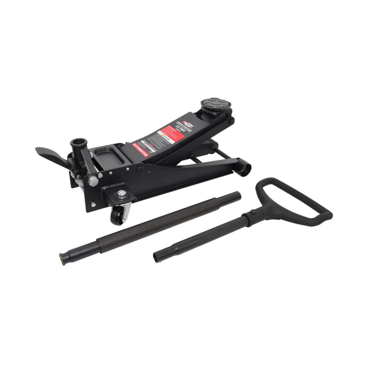 AWTools Lage-Profiel Krik 2,5T 75 - 505 mm met Dubbele Cilinder, Pedaal en Handgreep