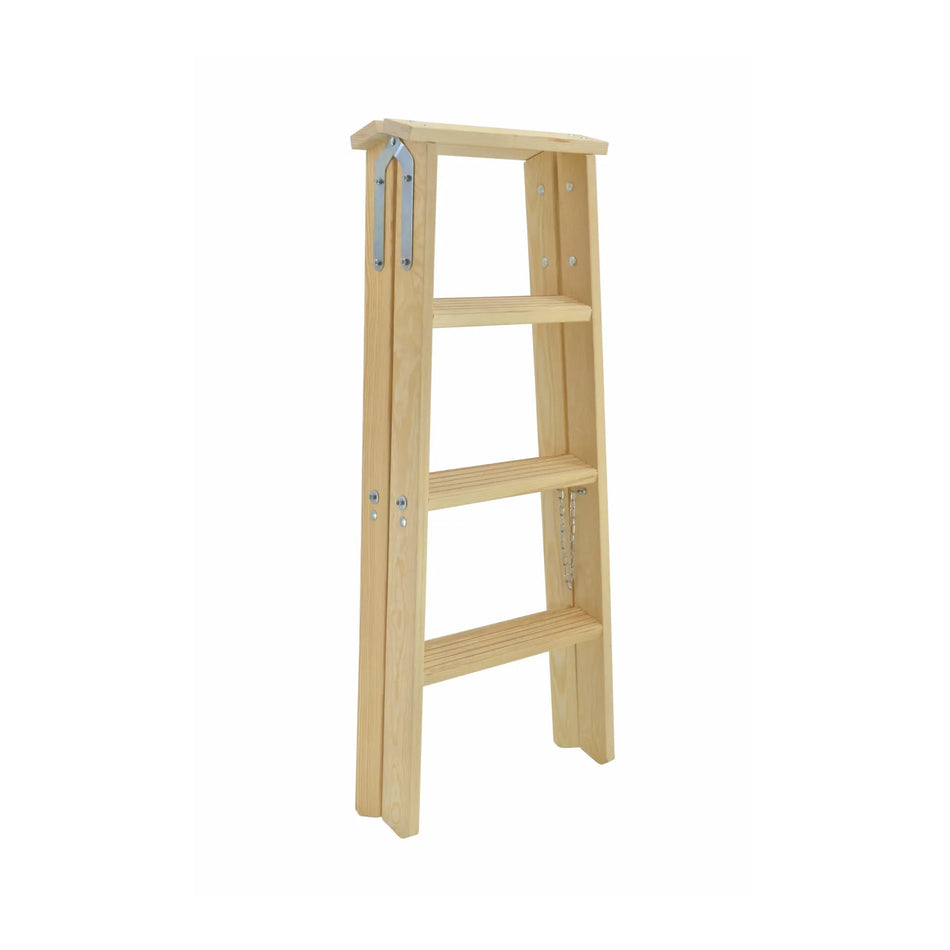 AWTools houten trapstoel 5 treden 150 kg draagkracht