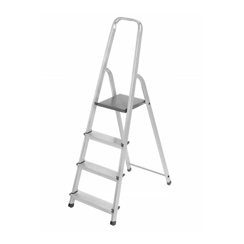 AWTools Aluminium vrijstaande ladder 4 treden 125 kg