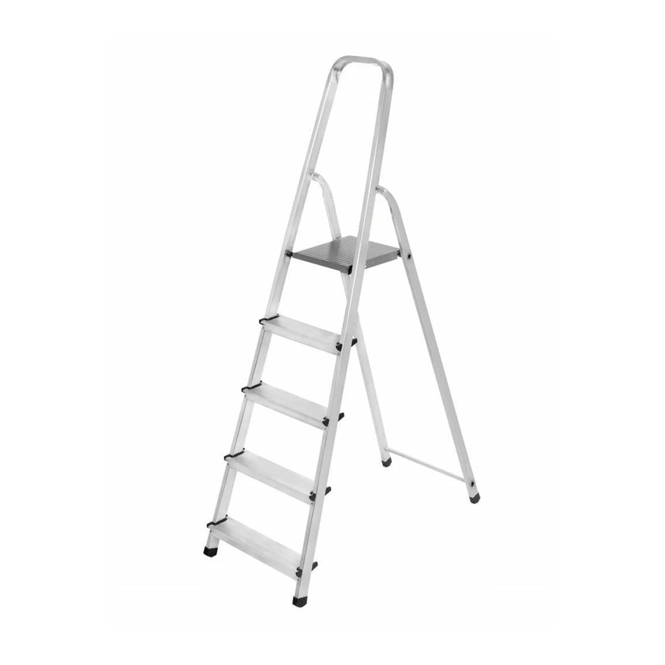 AWTools Aluminium vrijstaande ladder 5 treden 125 kg