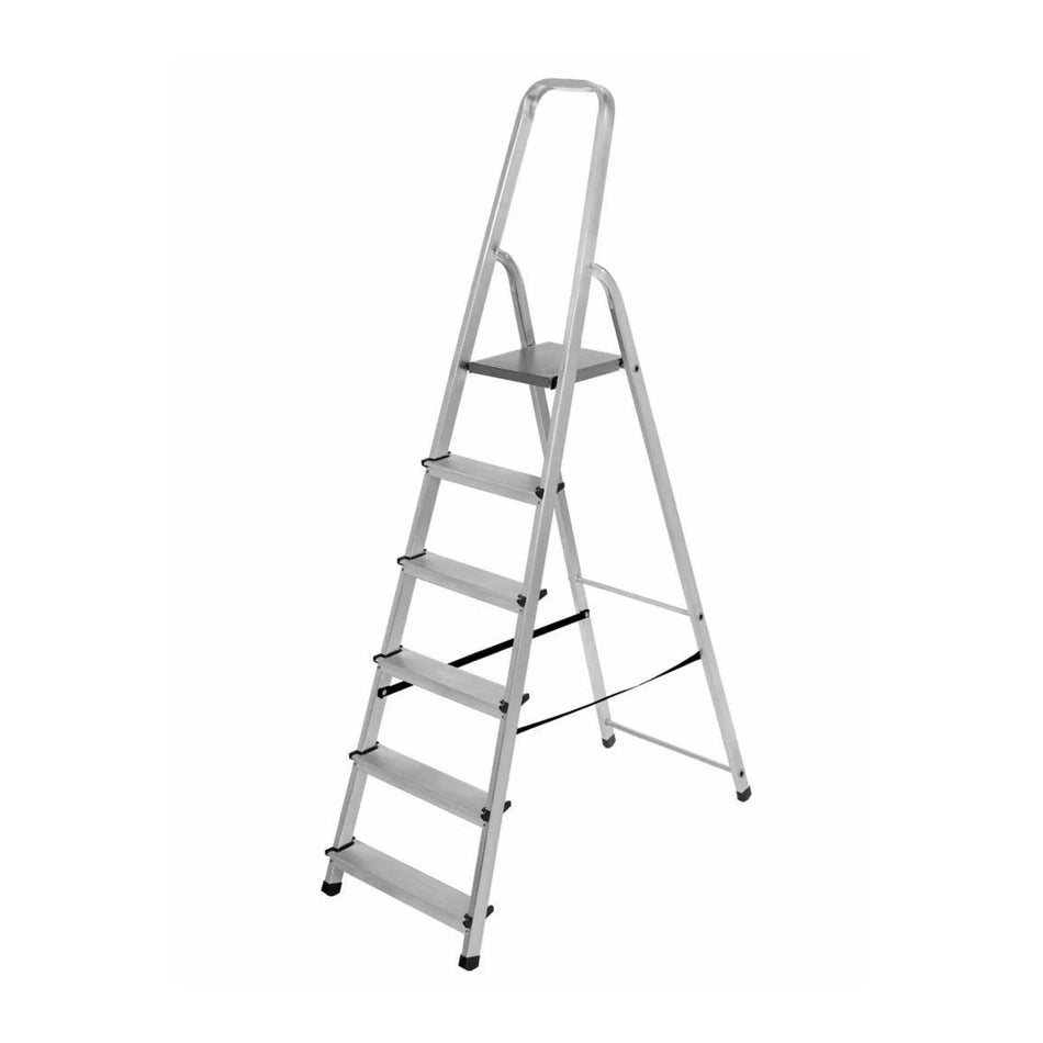 AWTools Aluminium vrijstaande ladder 6 treden 125 kg