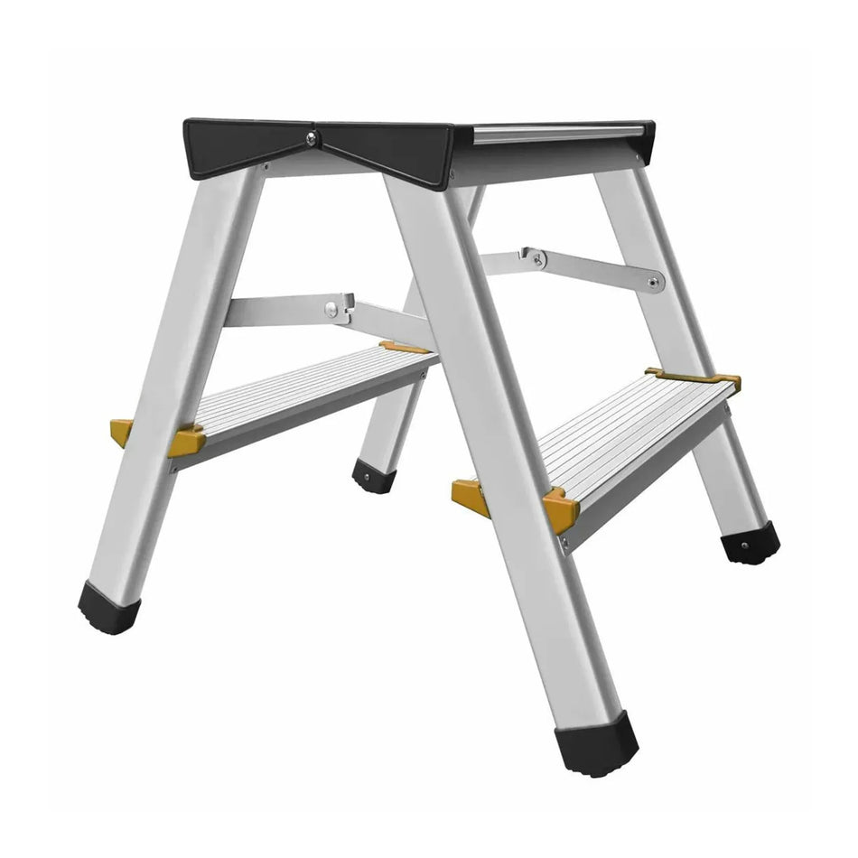 AWTools Aluminium huishoudtrap 150 kg 2 treden