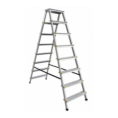 AWTools Huishoudtrap 150 kg 8 treden aluminium