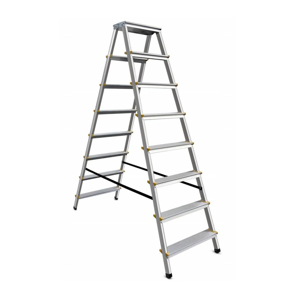 AWTools Huishoudtrap 150 kg 8 treden aluminium
