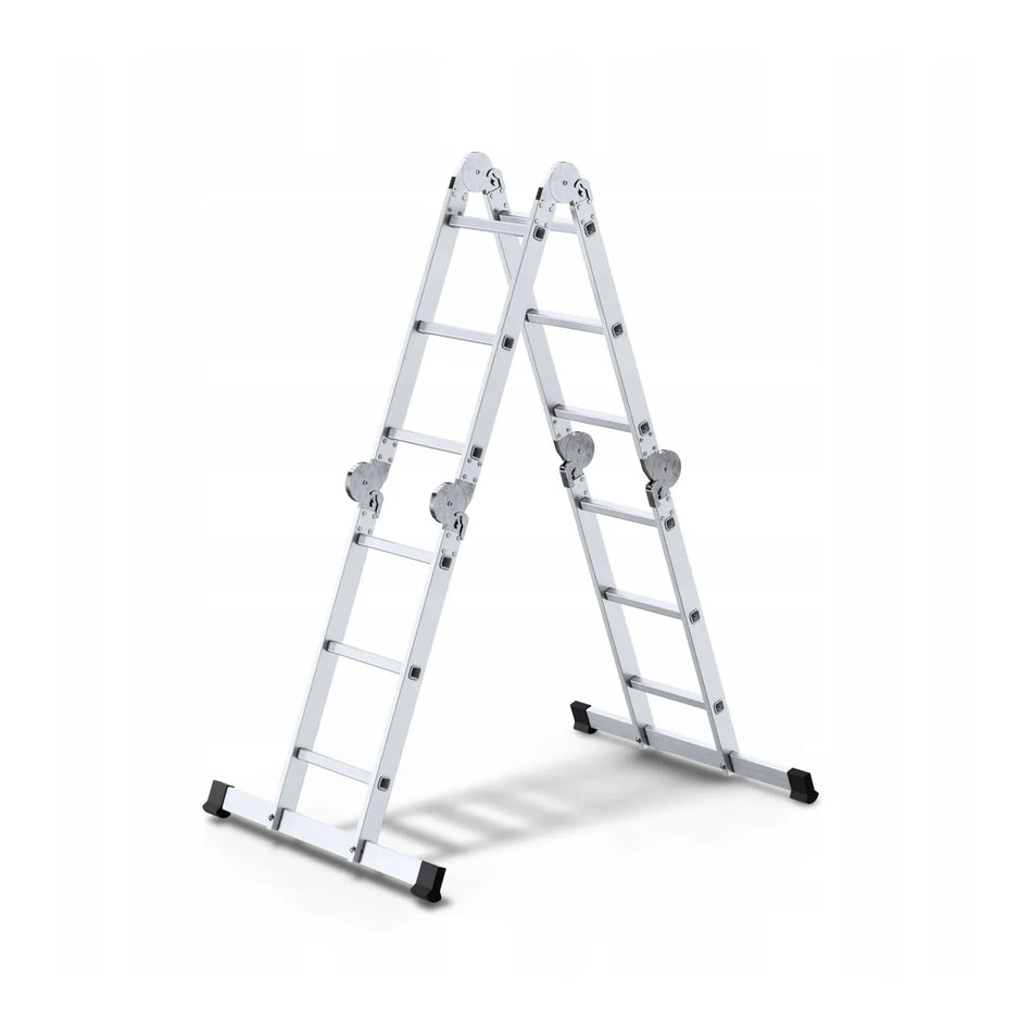AWTools Aluminium Multifunctionele Scharnierladder 4x3 treden