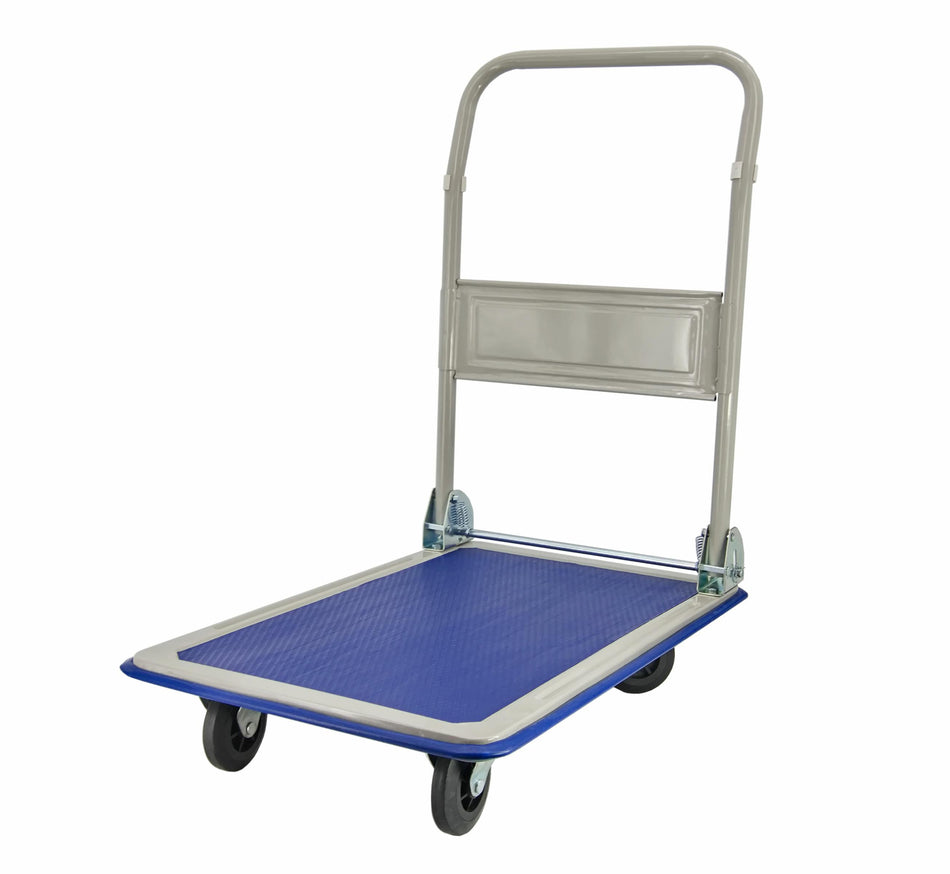 AWTools Magazijnwagen 4-wielig 150 kg kunststof platform 73x47cm