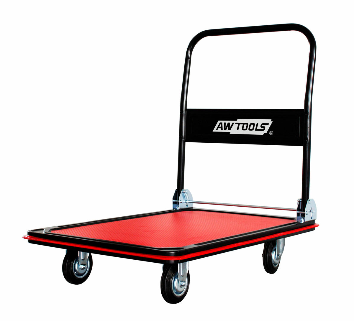 AWTools Magazijnwagen 4-wiel voor 300 kg platform 91,5x61,5cm