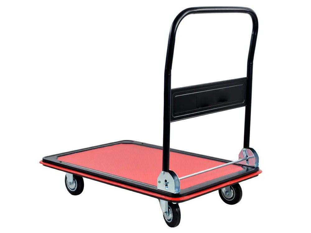 AWTools Magazijnwagen 4-wiel voor 300 kg platform 91,5x61,5cm