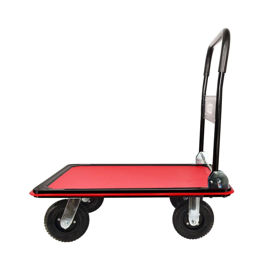 AWTools Magazijnwagen 4-wiel 350 kg met antislip platform