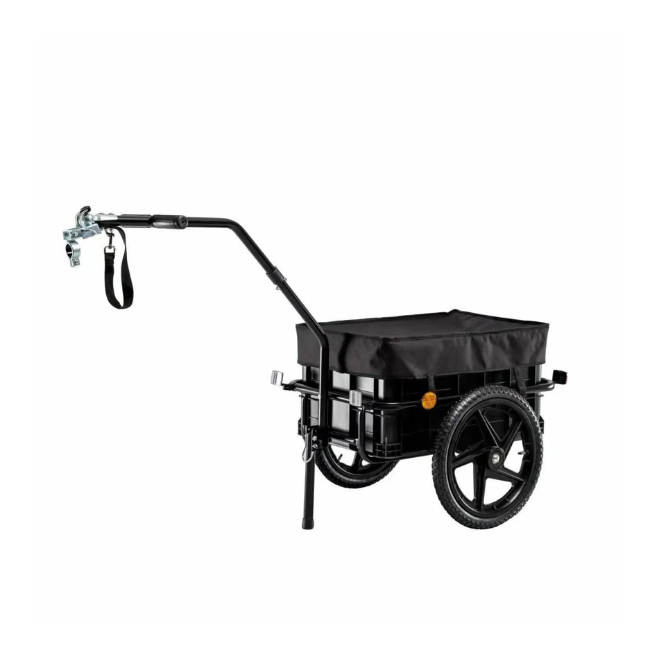 AWTools Transportkar voor fiets 100kg met 70 liter kunststof bak