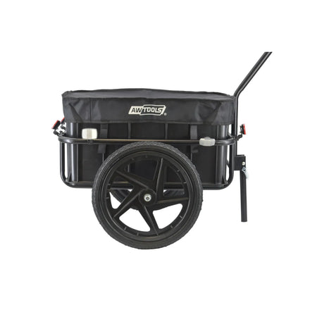 AWTools Transportkar voor fiets 100kg met 70 liter kunststof bak