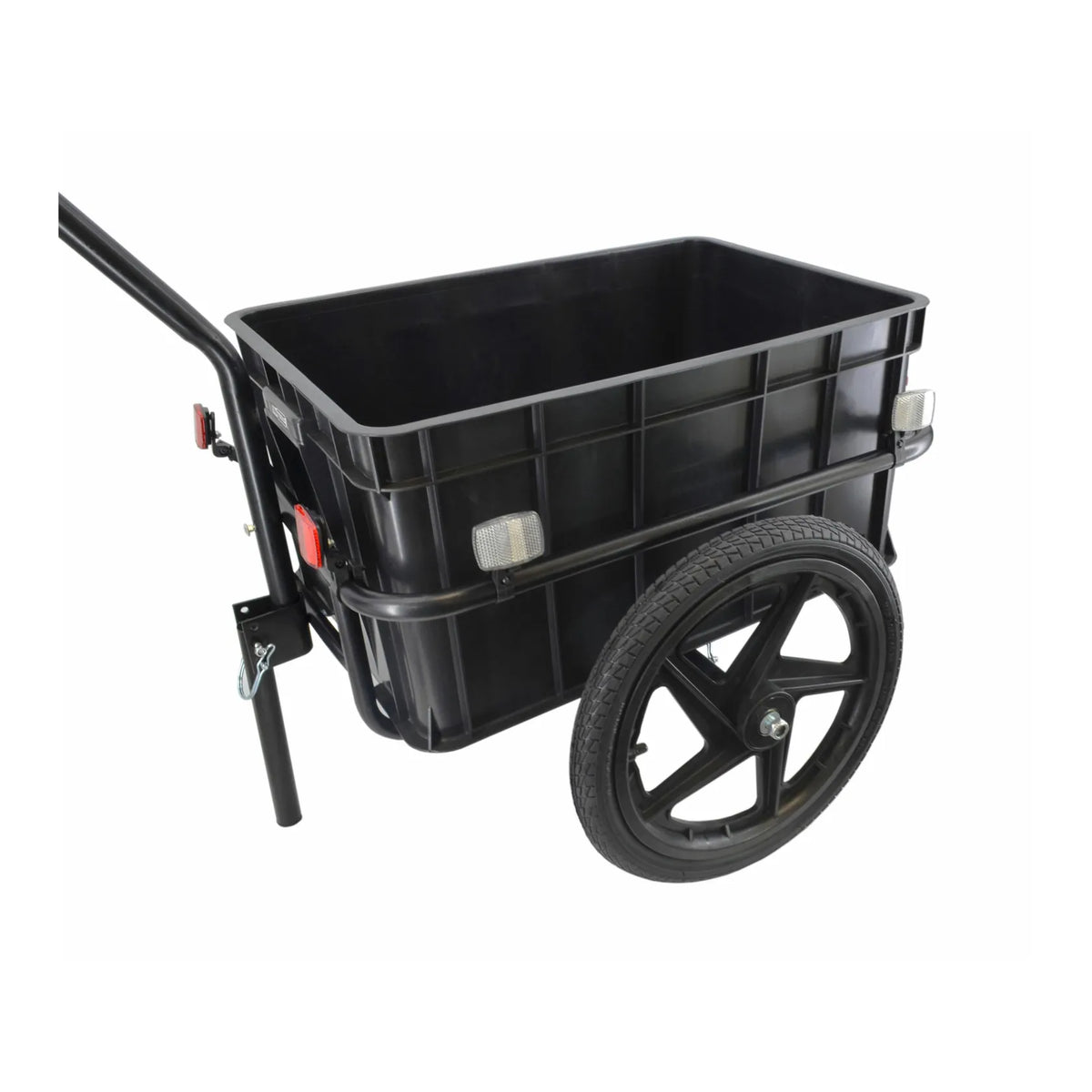 AWTools Transportkar voor fiets 100kg met 70 liter kunststof bak