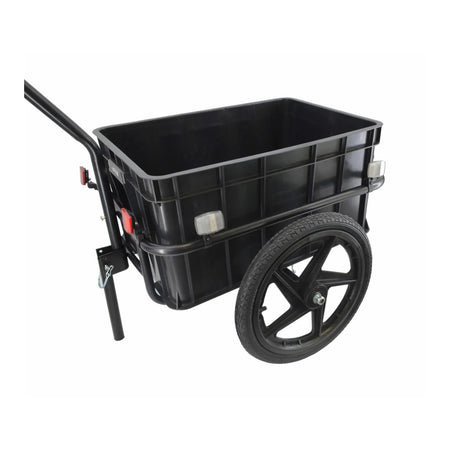 AWTools Transportkar voor fiets 100kg met 70 liter kunststof bak