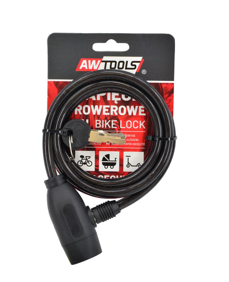 AWTools Fietsslot met sleutel 8 mm x 120 cm