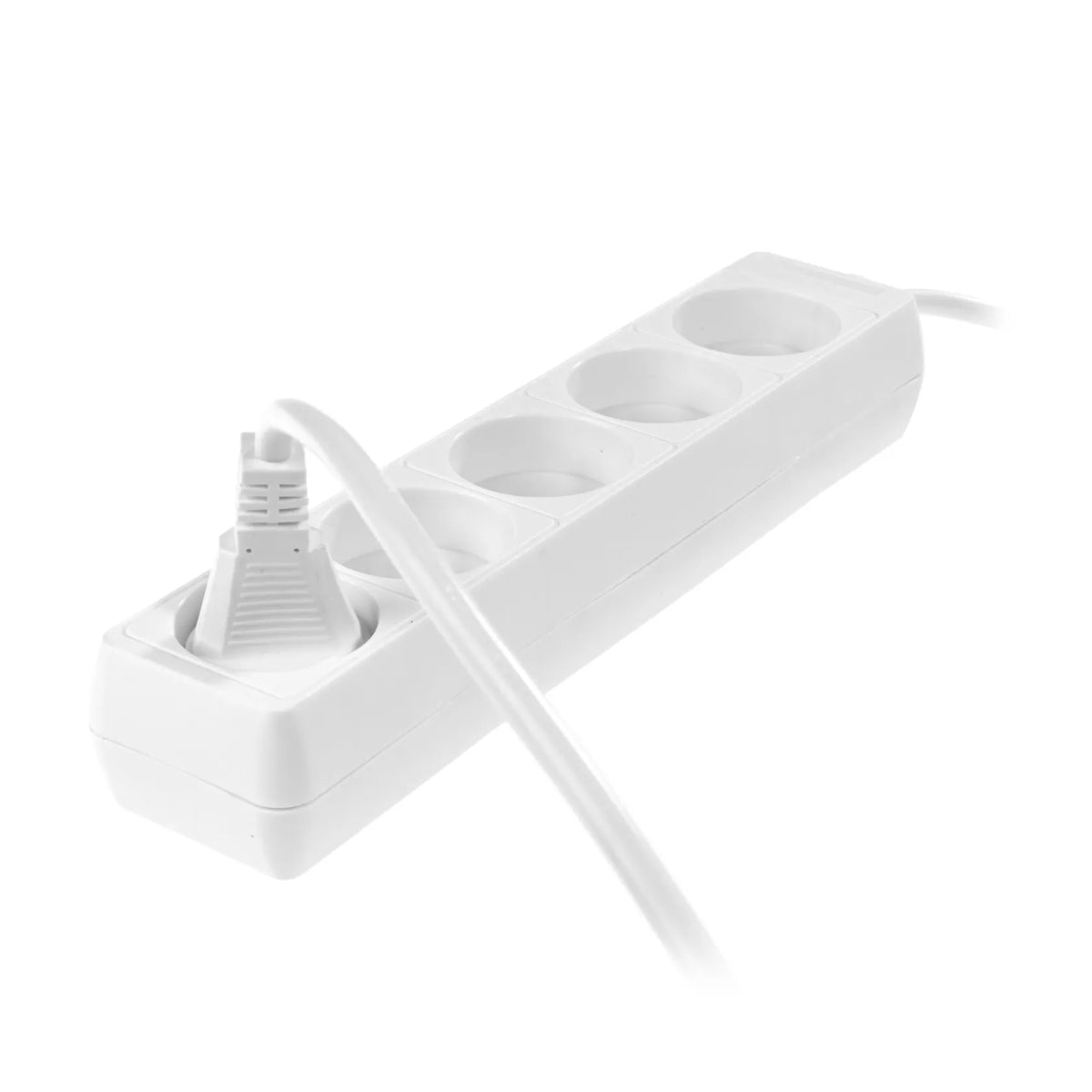 AWTools verlengsnoer zonder aarde 5-voudig 1,5m wit