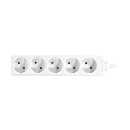 AWTools verlengsnoer zonder aarde 5-voudig 1,5m wit
