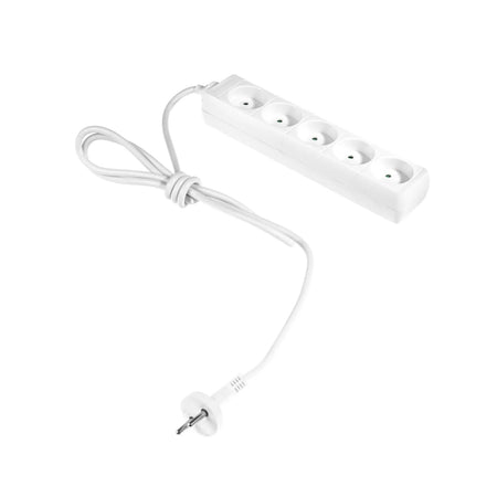 AWTools verlengsnoer zonder aarde 5-voudig 1,5m wit