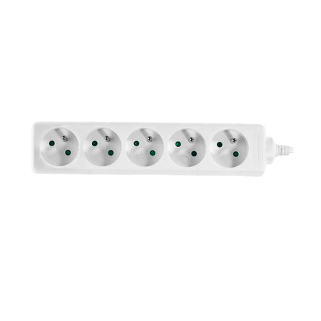 AWTools verlengsnoer met 5 geaarde stopcontacten 1,5m wit