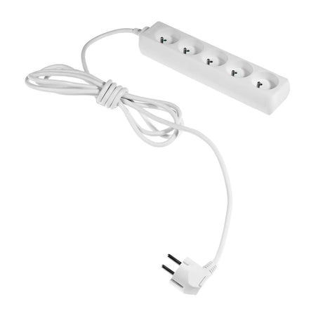 AWTools verlengsnoer met 5 geaarde stopcontacten 1,5m wit