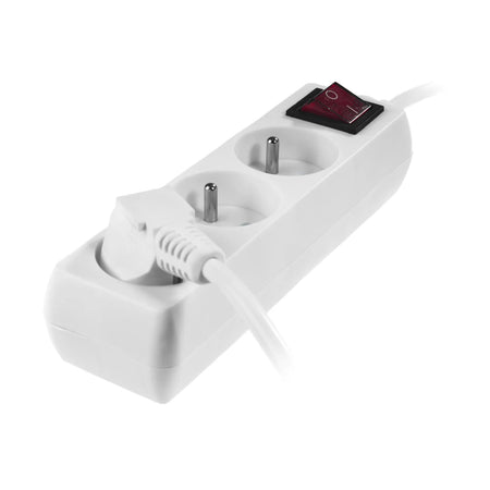 AWTools verlengsnoer met schakelaar en aarding 3 meter wit