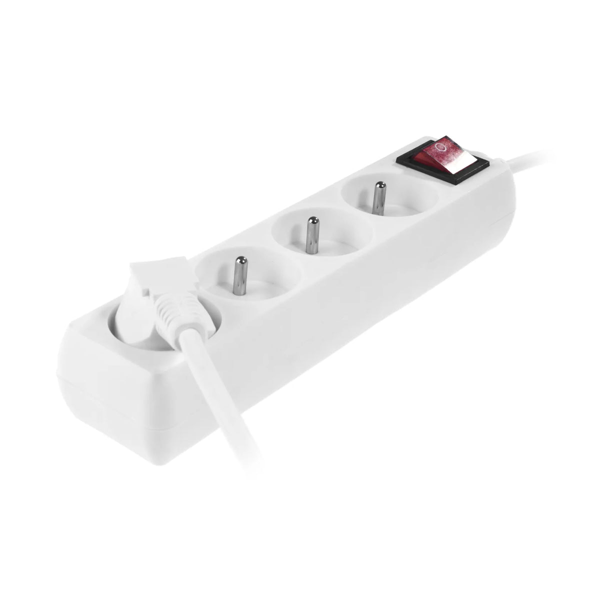 AWTools verlengsnoer met schakelaar en 4 geaarde stopcontacten 1,5m wit