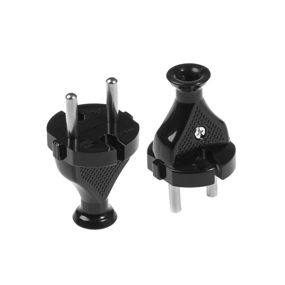 AWTools Platte stekker WT-2 zwart 5 stuks 230 V 10 A