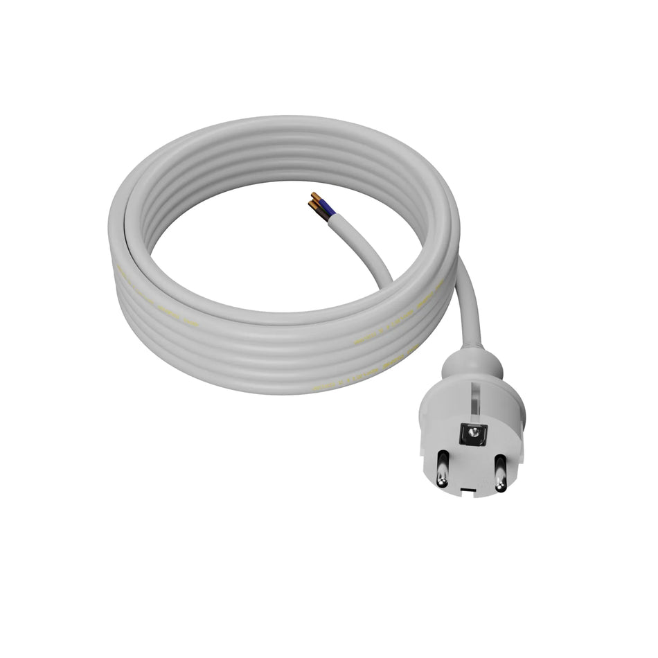 AWTools snoer met stekker 1,5m 3x1,0 mm² wit H05VV-F
