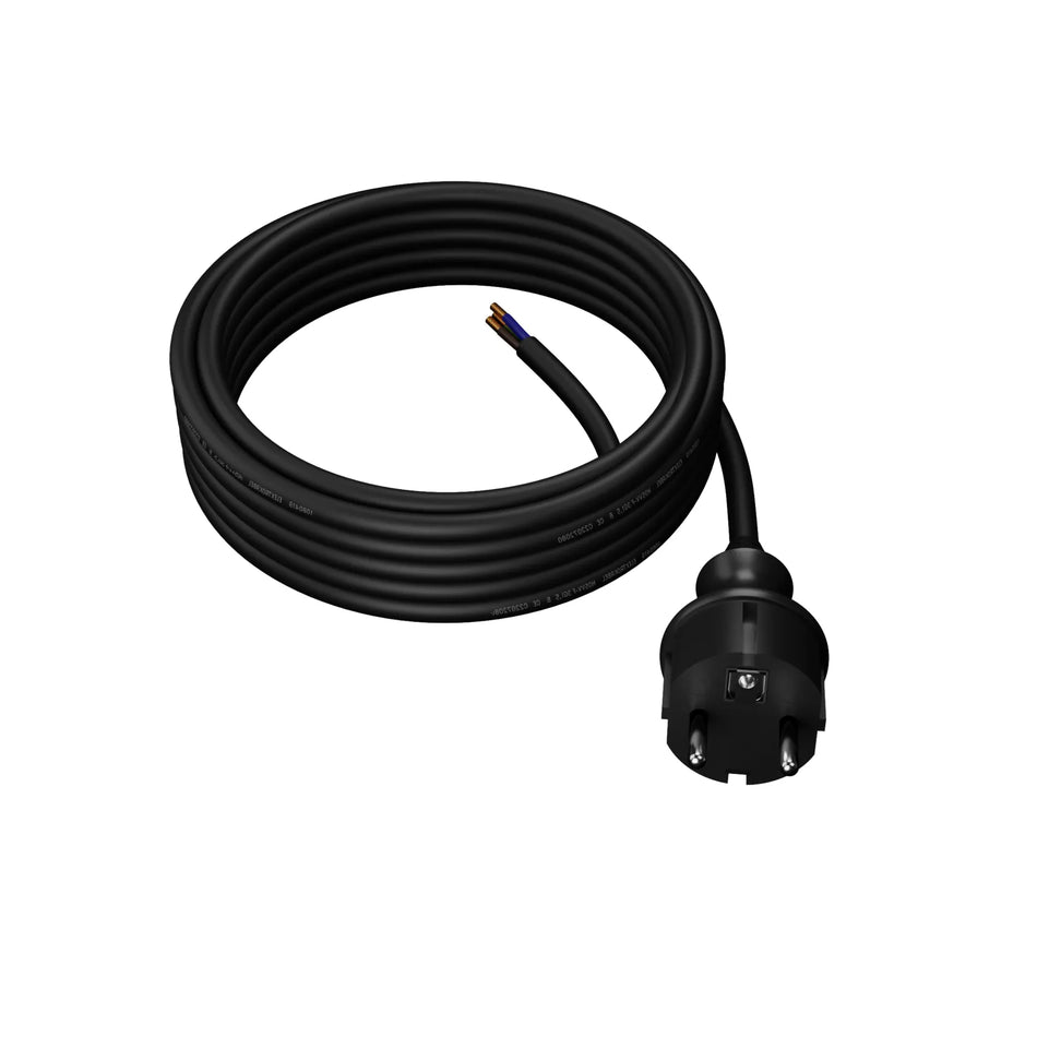 AWTools aansluitsnoer met stekker zonder aarde zwart 2m 2x1,0 mm² H05VV-F